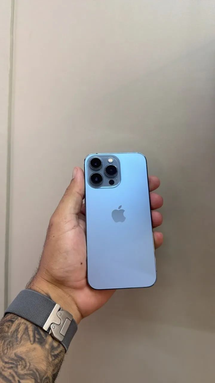 IPHONE 13 PRO 256GB SEMINOVO TODO ORIGINAL AZUL - Celulares e
