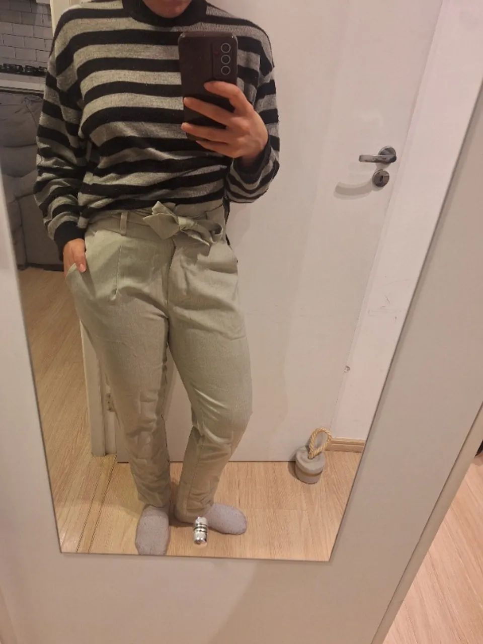 Calça de alfaiataria Bege