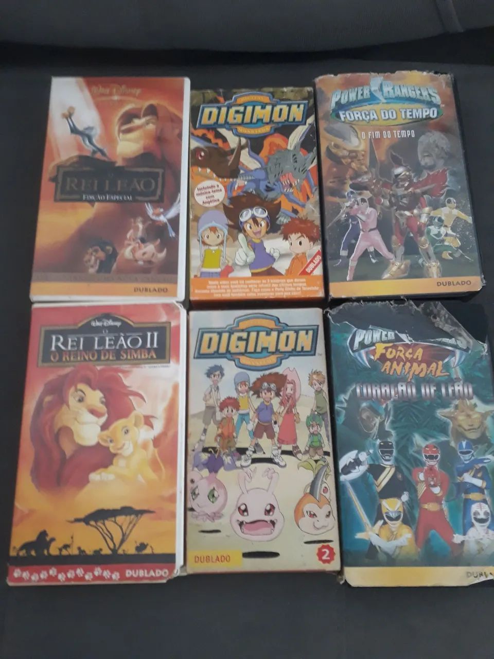 6 VHS- Digimon- Rei Leão- Power Rangers - DVD, Blu-Ray e Vídeo