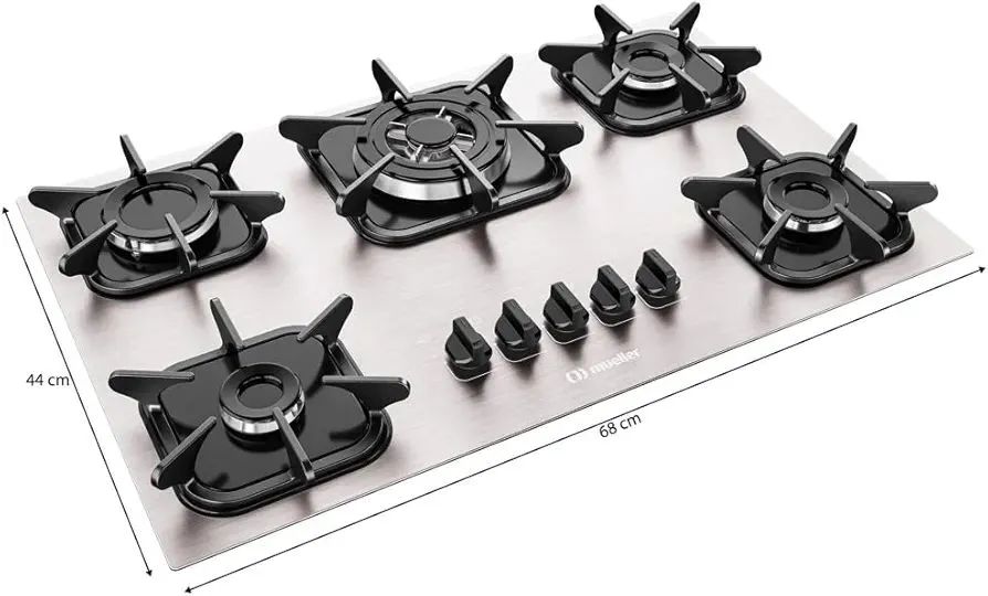 Fogão Cooktop todo em inox novo com 5 bocas 