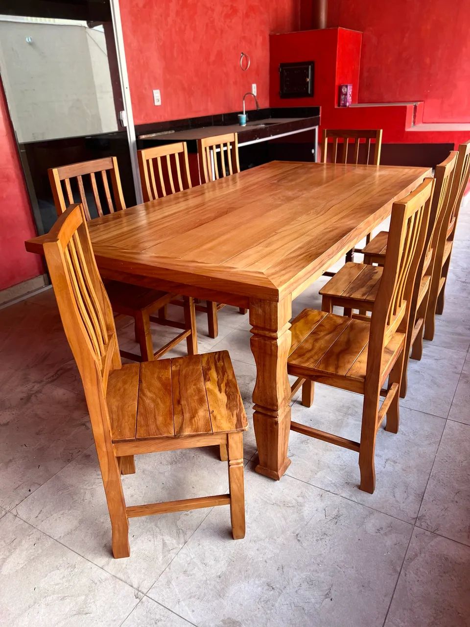 Jogo de mesa com 8 cadeiras - Foto 2
