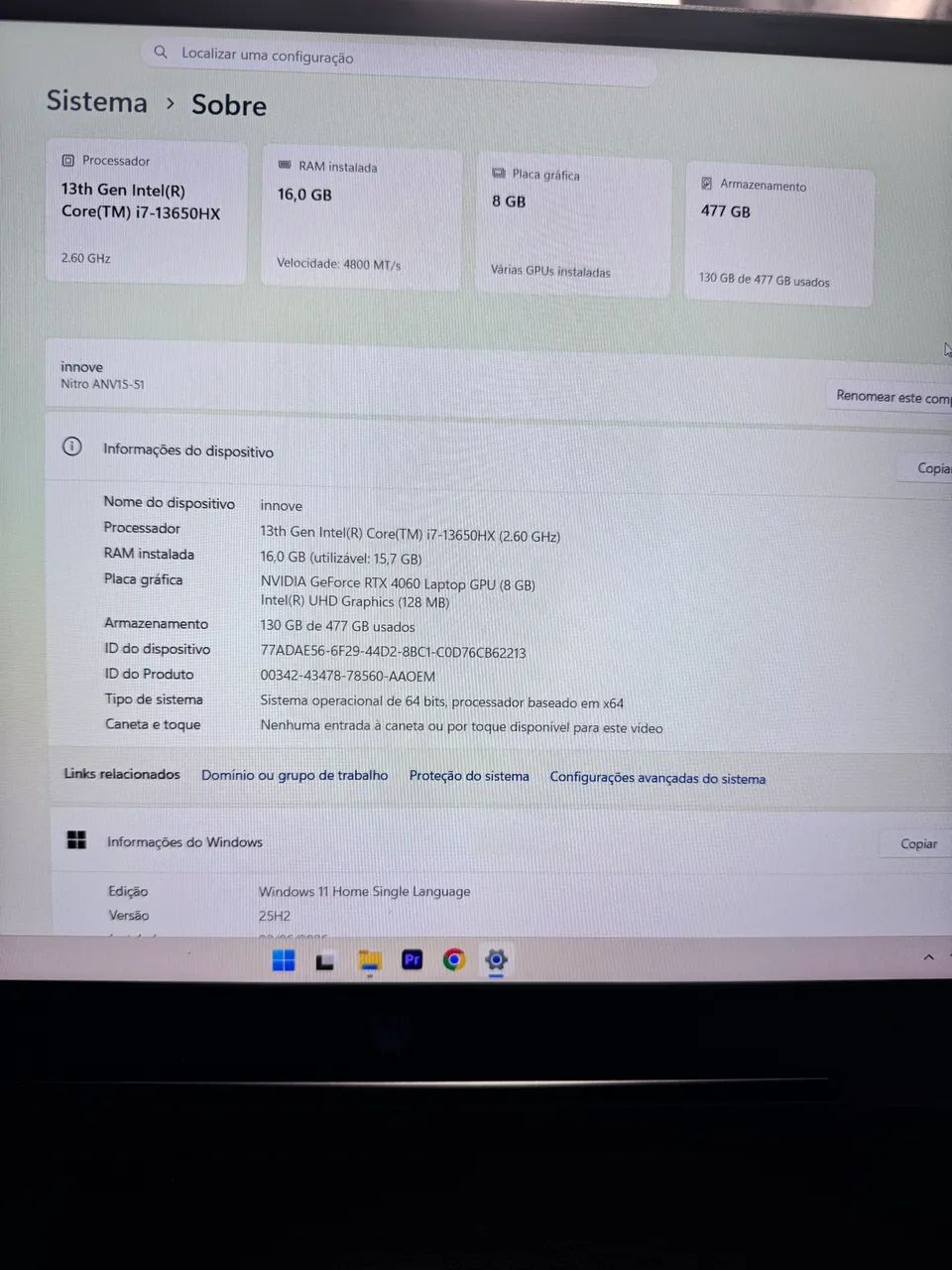 nootbook gamer predator helios neo 16 RTX 4060 - Foto 4
