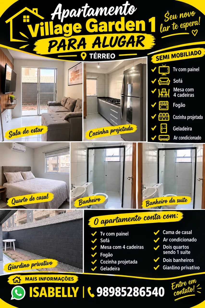 ALUGO APARTAMENTO Vilage Garden 1 