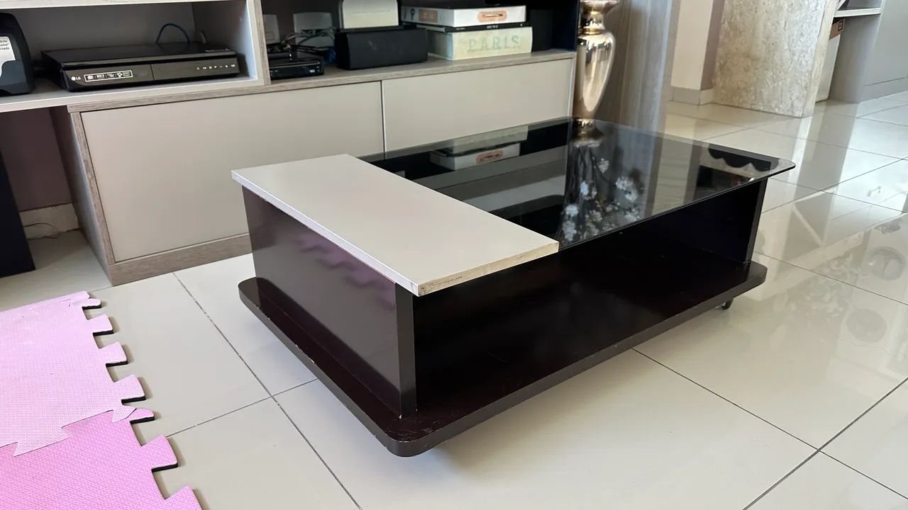 Mesa de centro 100% MDF com tampo de vidro - Foto 2
