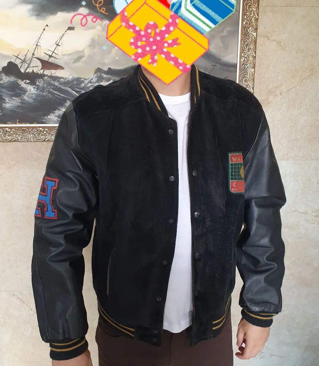 Jaqueta de Couro Legítimo bomber