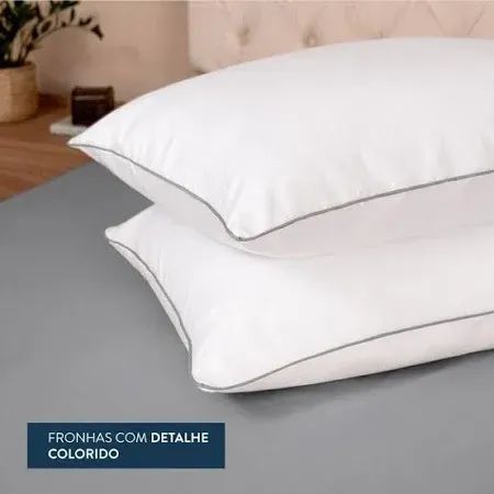 jogo de cama queen size 4 peças branco/cinza - Foto 2