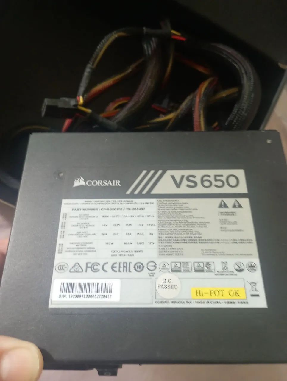 fonte Corsair vs650 watts - Foto 2