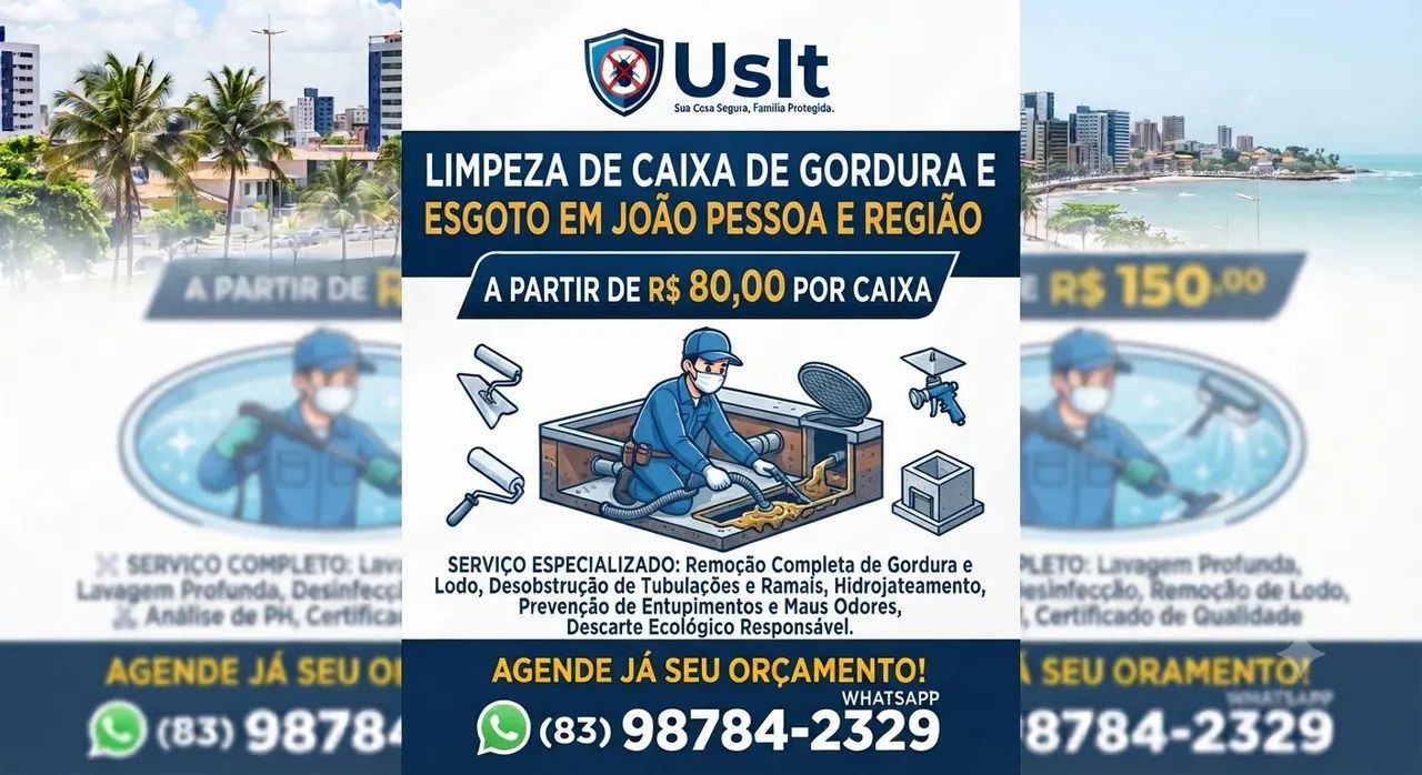 Limpeza de caixa de gordura/dedetização 