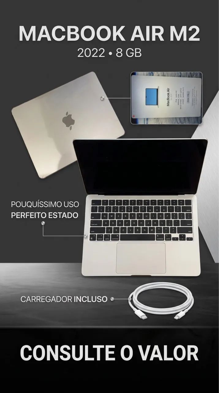 Mac Book Air 2022 M2 - 8gb - Foto 5
