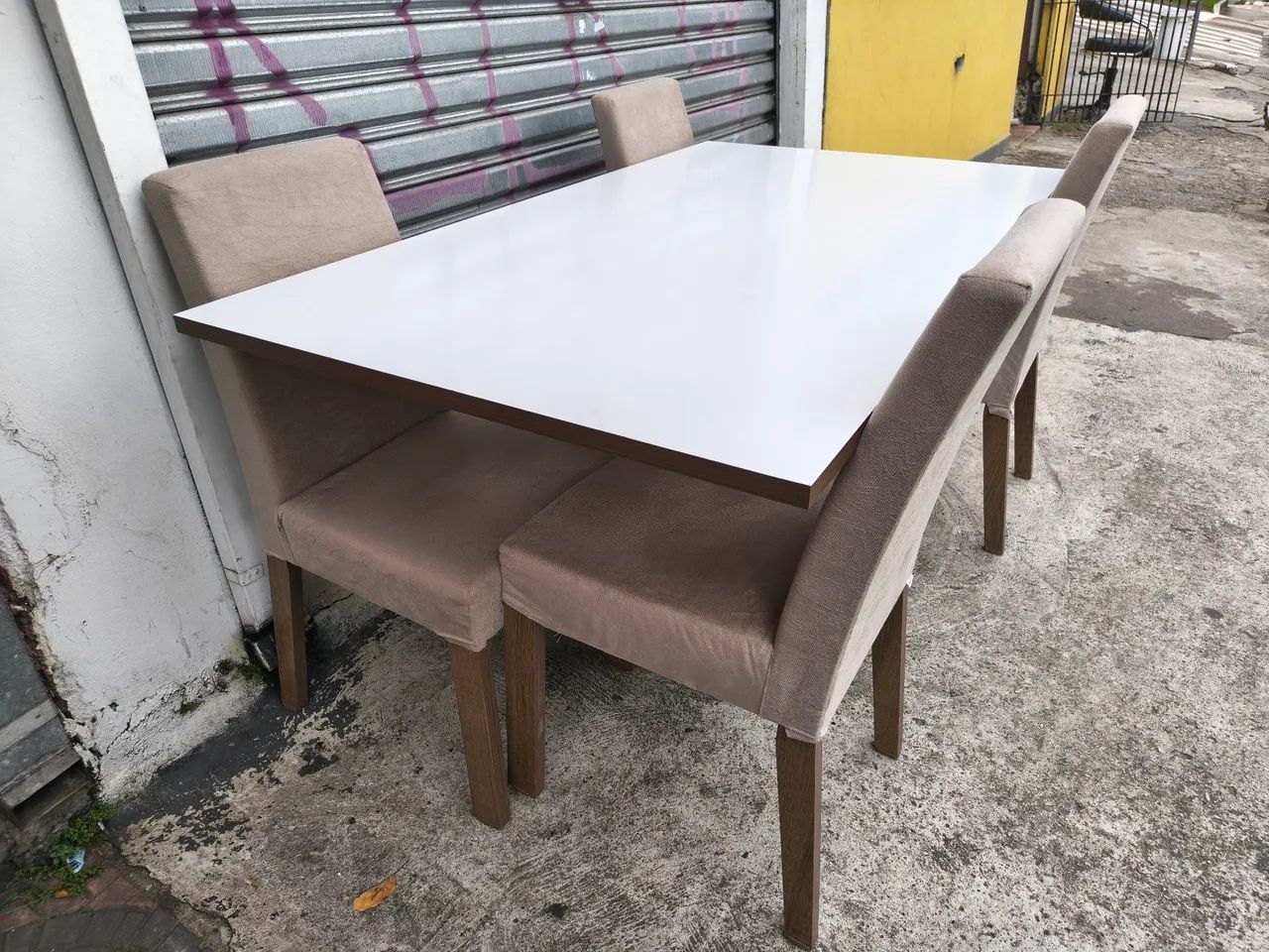 Mesa de jantar 4 cadeiras off white - Foto 4
