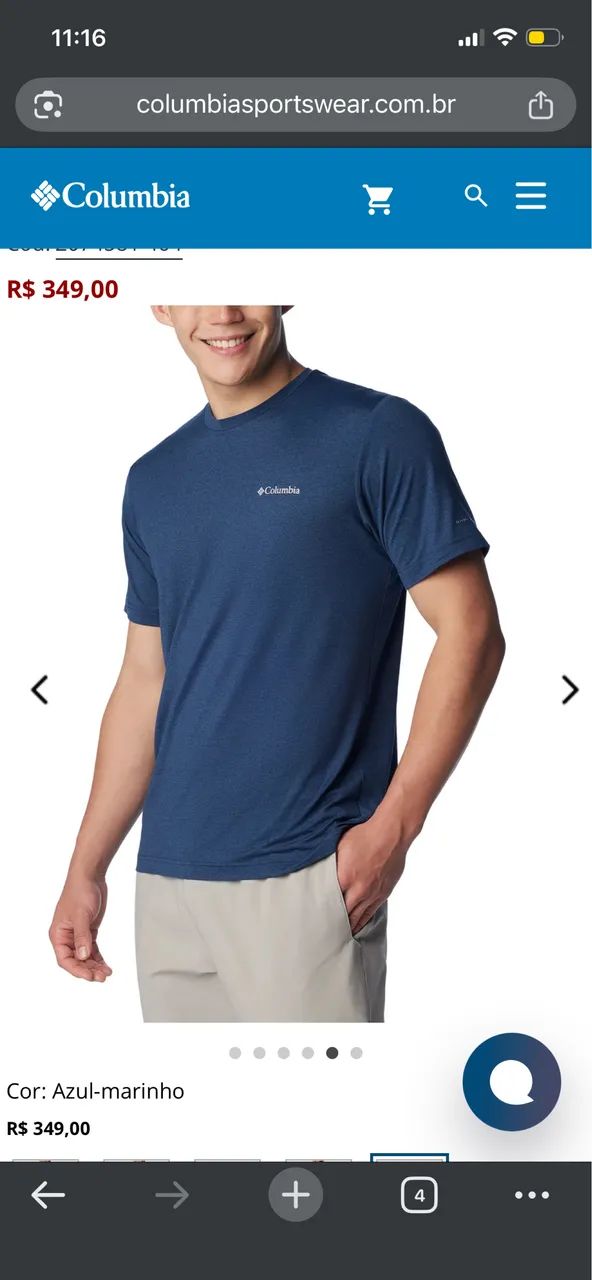 Camiseta Columbia Masculina Tech Trail? Crew Neck II - Foto 3