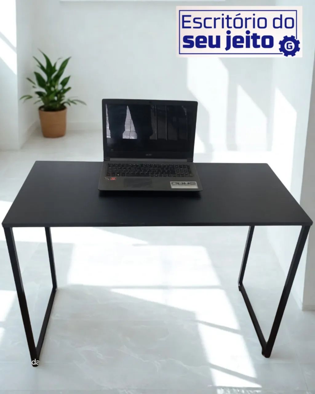 Escrivaninha Industrial 1m NOVA Multiuso para Computador Notebook de Estudo Escritório - Foto 3
