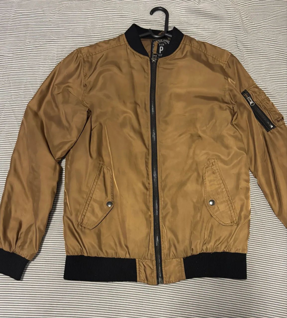 jaqueta bomber masculina P marrom - Foto 3