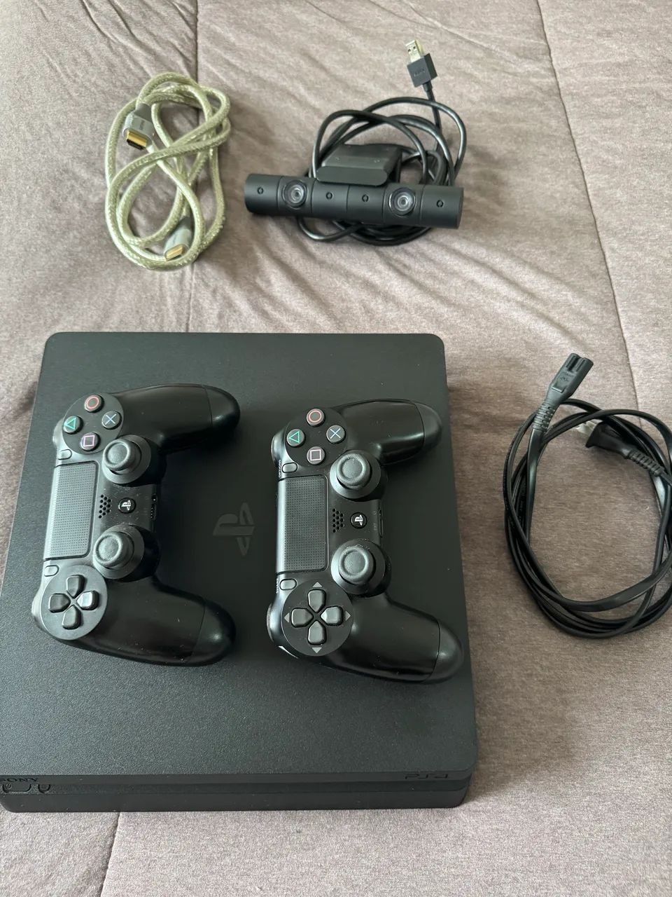 PS4 Slim 1TB Completo + 2 Controles + Câmera 