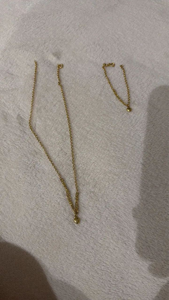 Colar e pulseira ouro 18