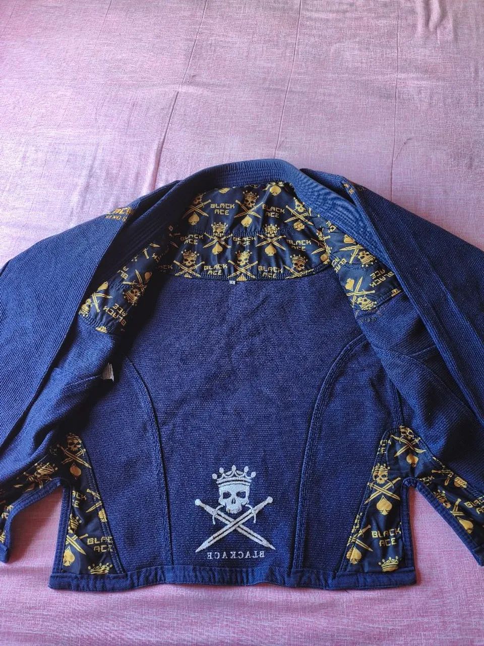 Kimono Black Ace King Skull - Azul E Dourado - Foto 3