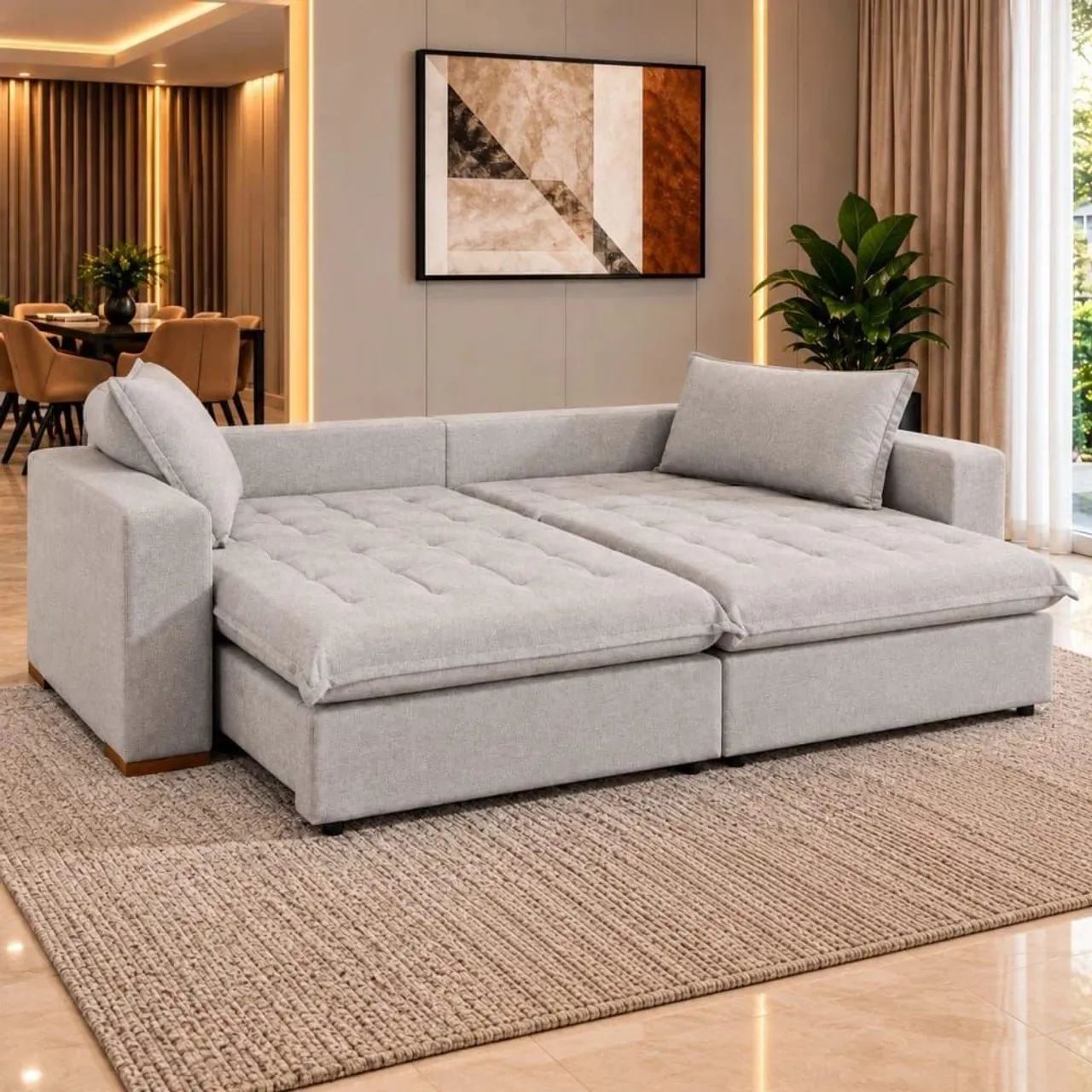 Sofa cama.2.40cm linho Saturno D33 - Foto 2