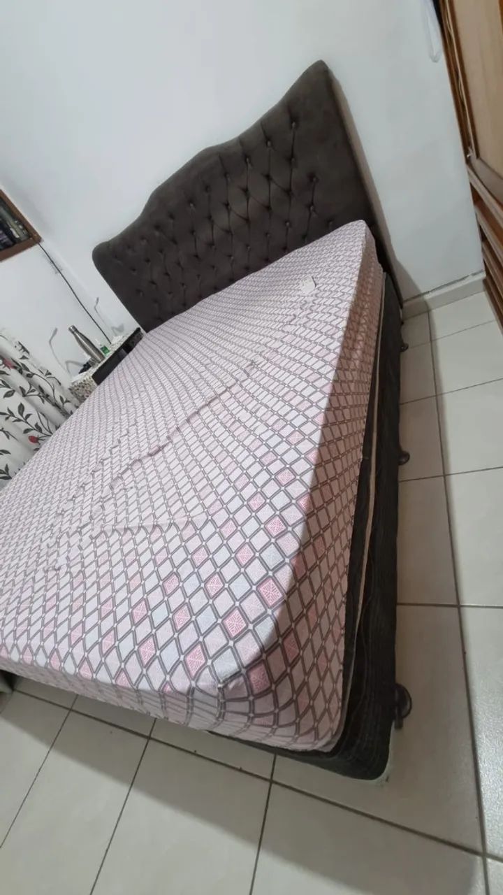Cama Box Queem e colchão Ortobom muito novos  - Foto 4