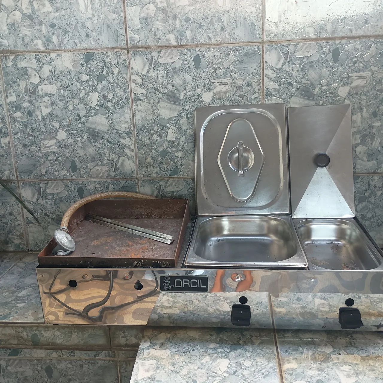 Chapa e cachorro quente de inox 77cm e 33 larg marcar ORCIL. - Foto 2