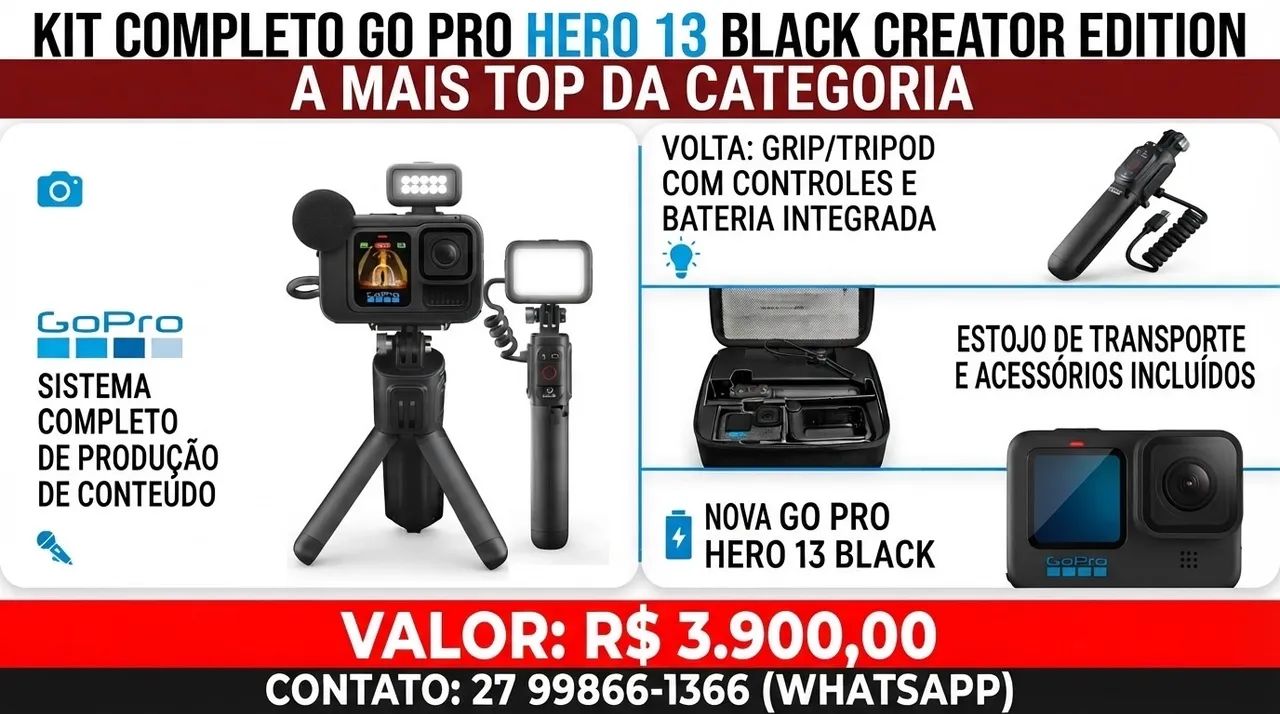 Go pro 13 hero 13 black creator edition  - Foto 3