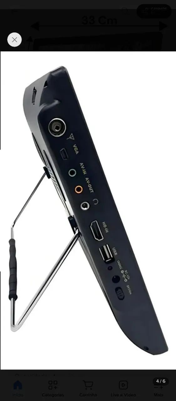 Tv Portatil Monitor 14 Polegadas Led Usb Hdmi Vga - Foto 4