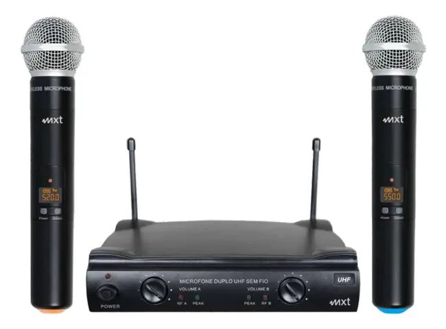 Microfones Sem Fio MXT UHF-302 Dinâmico Cardioide e Direcional