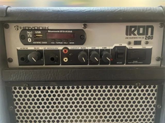Caixa Multiuso Iron200 30w Bluetooth Preta Hayonik Usb Fm Sd - Foto 3