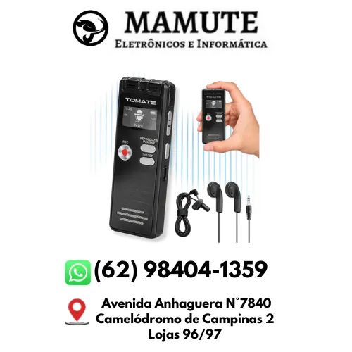 Gravador De Voz Digital Portátil Recarregável 8gb - Tomate 