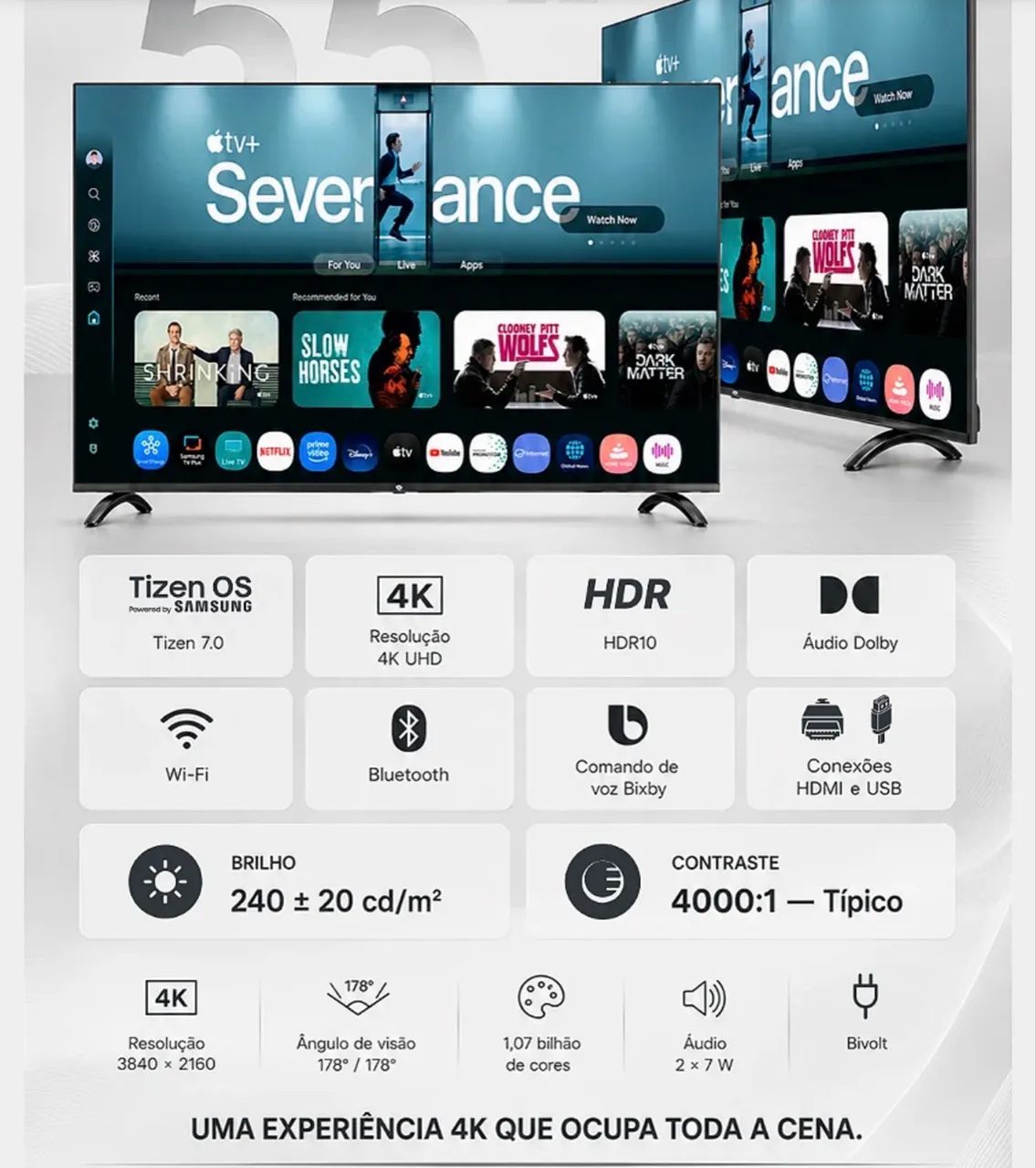 Smart TV LED UHD 4K de 55 polegadas, nova e na caixa. - Foto 5