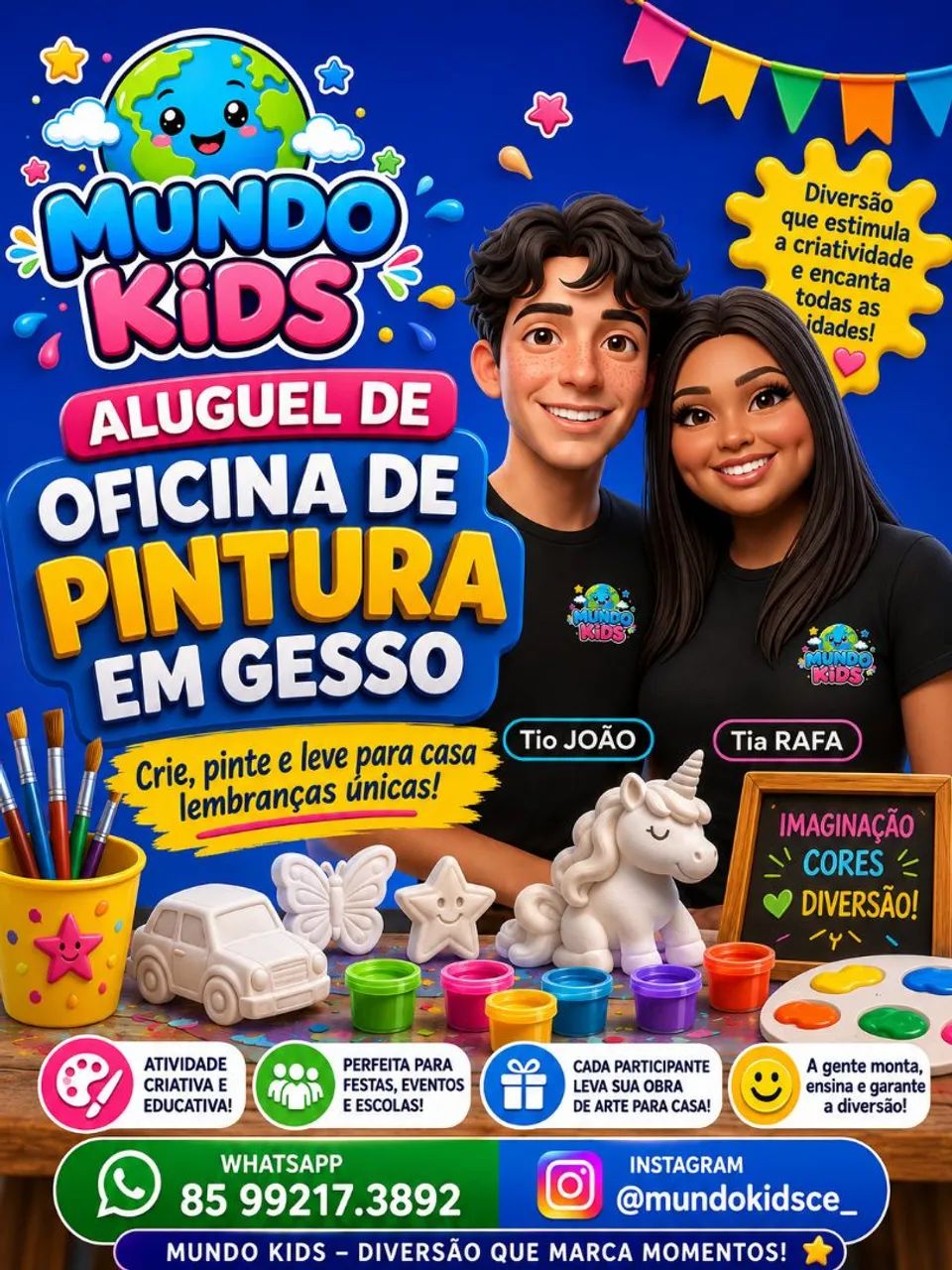 Kit de festa Algodão doce pipoca e pintura de gesso  - Foto 4