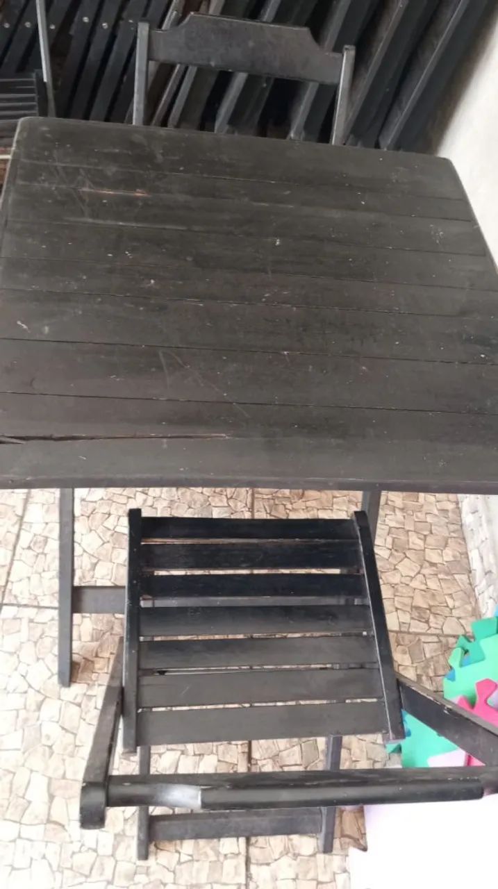 Jogos de mesa e cadeiras de madeira  - Foto 4