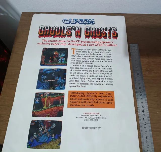 Material de divulgação CAPCOM Ghost'n Ghosts original 1988 - Foto 2