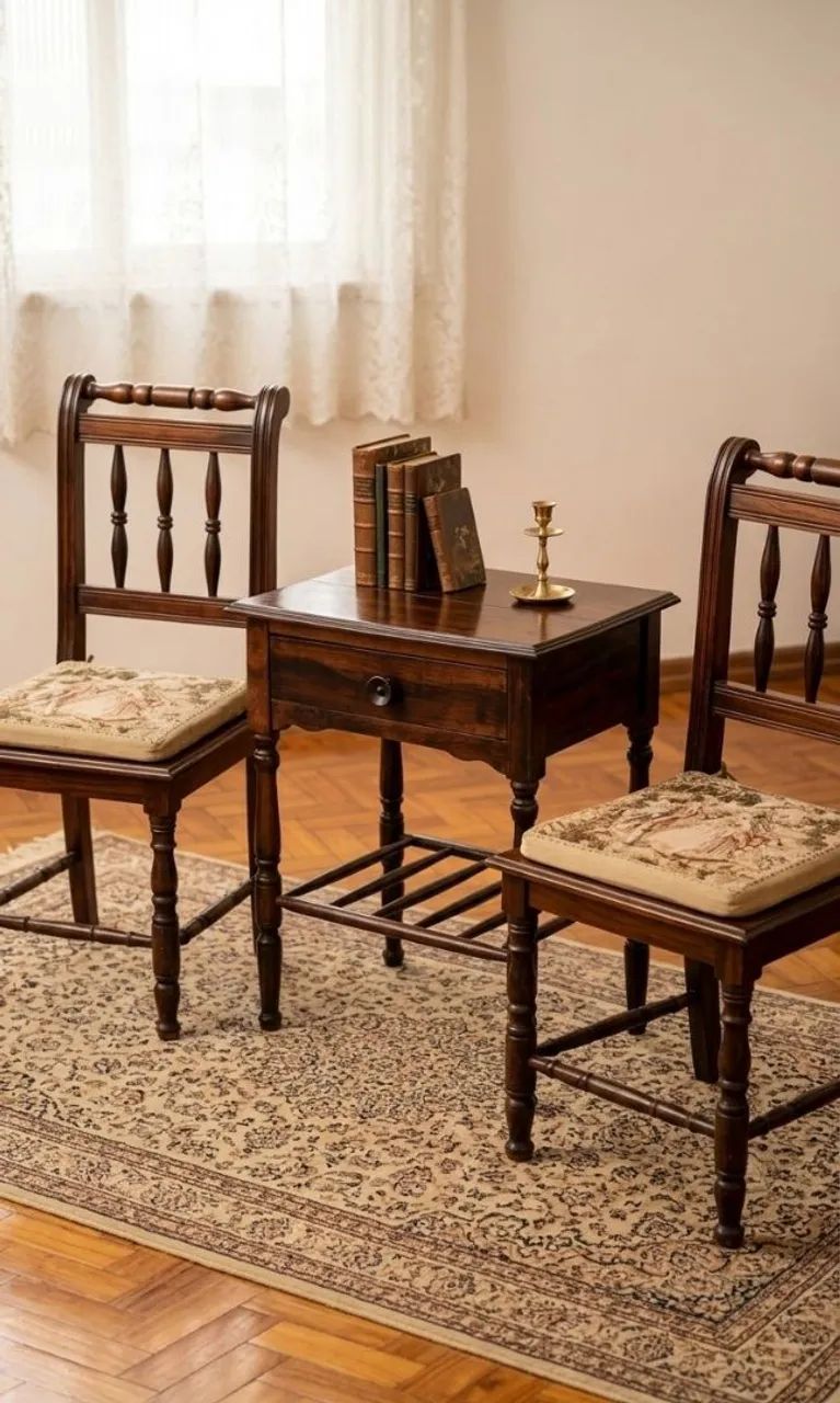 CONJUNTO EXCLUSIVO EM JACARANDÁ MACIÇO - ESTILO MANUELINO - Foto 3