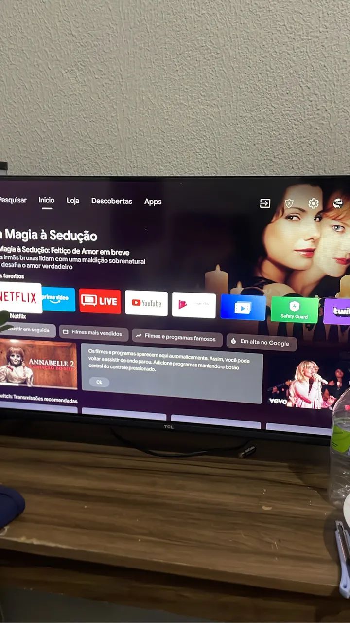 Tv nova TCL com comando de voz 
