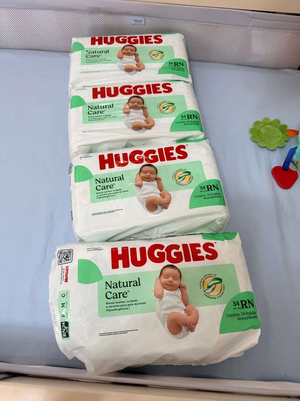 Fraldas Huggies rn recém nascido com indicador de xixi 