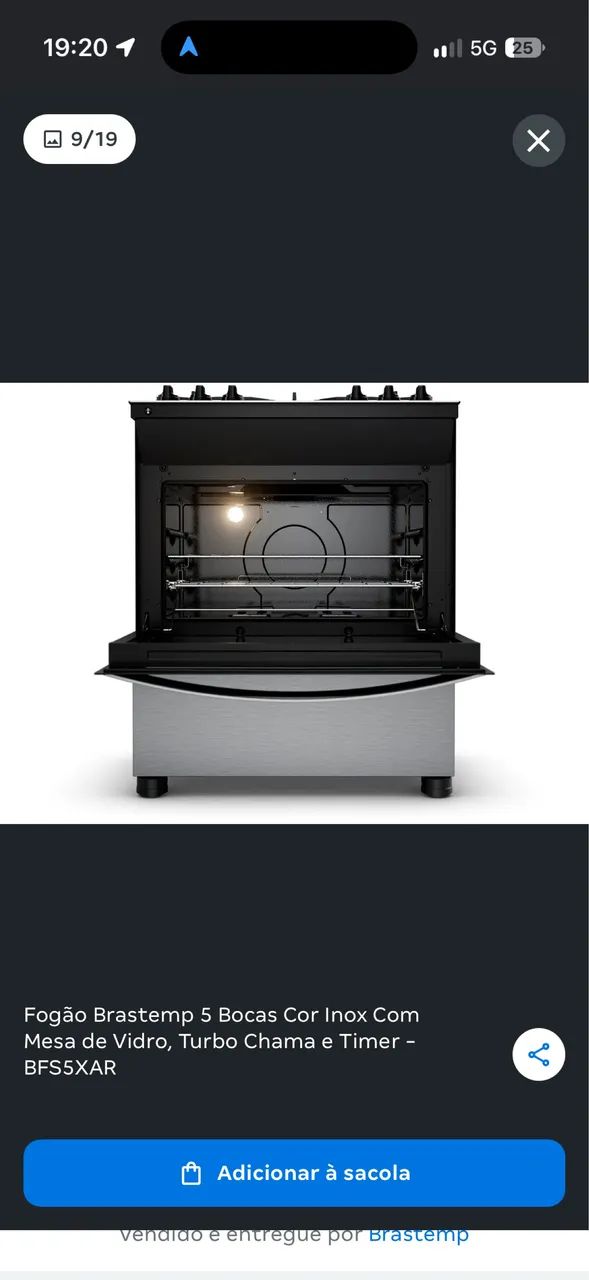 Fogão Brastemp 5 bocas automático mesa vidro - Foto 5