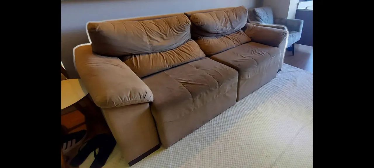 Sofá 2,30cm retrátil e reclinavel + Tapete