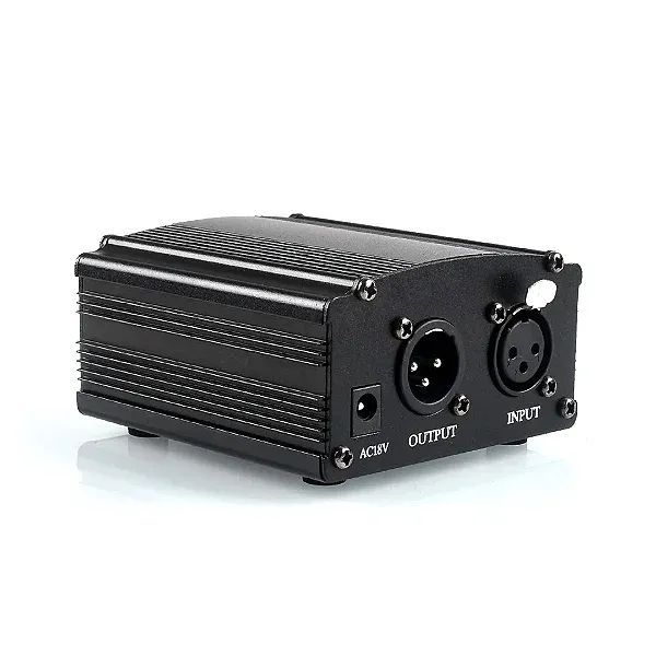 Fonte Phantom Power 48V Woopker com Cabo XLR para Microfone Condensador - Entrada  - Foto 3
