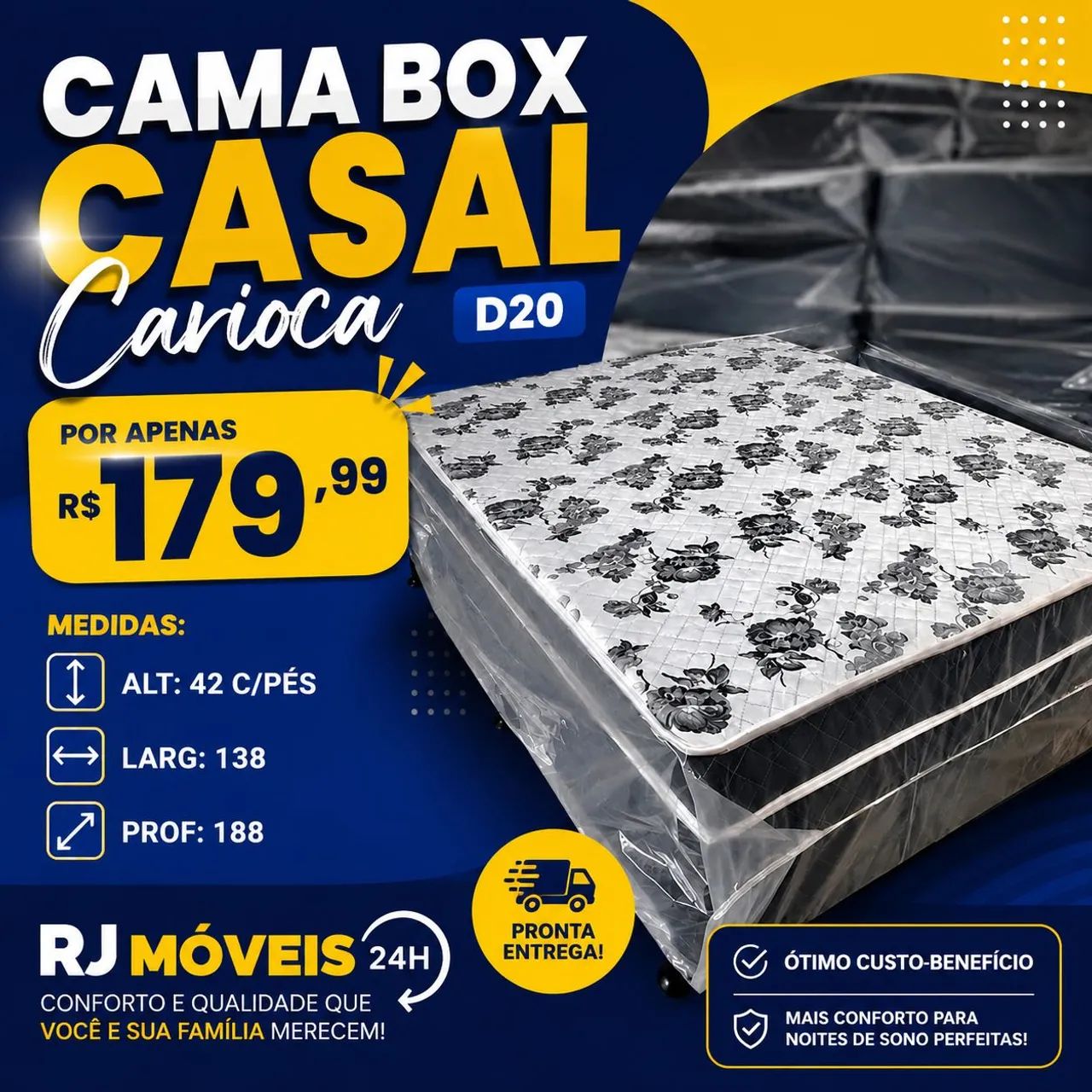 CAMA BOX CASAL D20 
