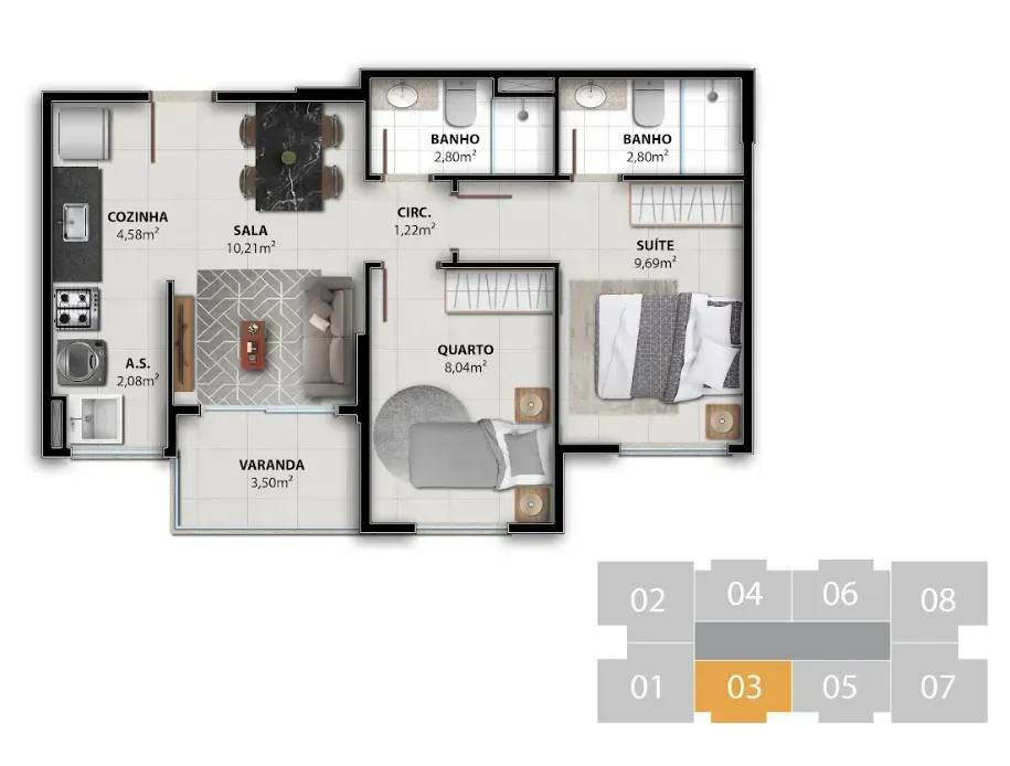 PLANTA 51m²