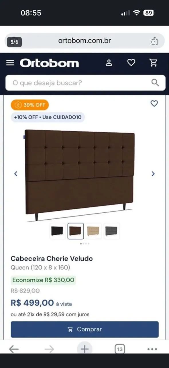 Cabeceira de Cama  Queen semi nova - Foto 4