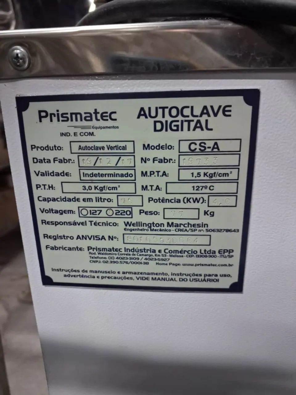 AUTO CLAVE VERTICAL DIGITAL 75 LITROS LINHA CS  - Foto 2