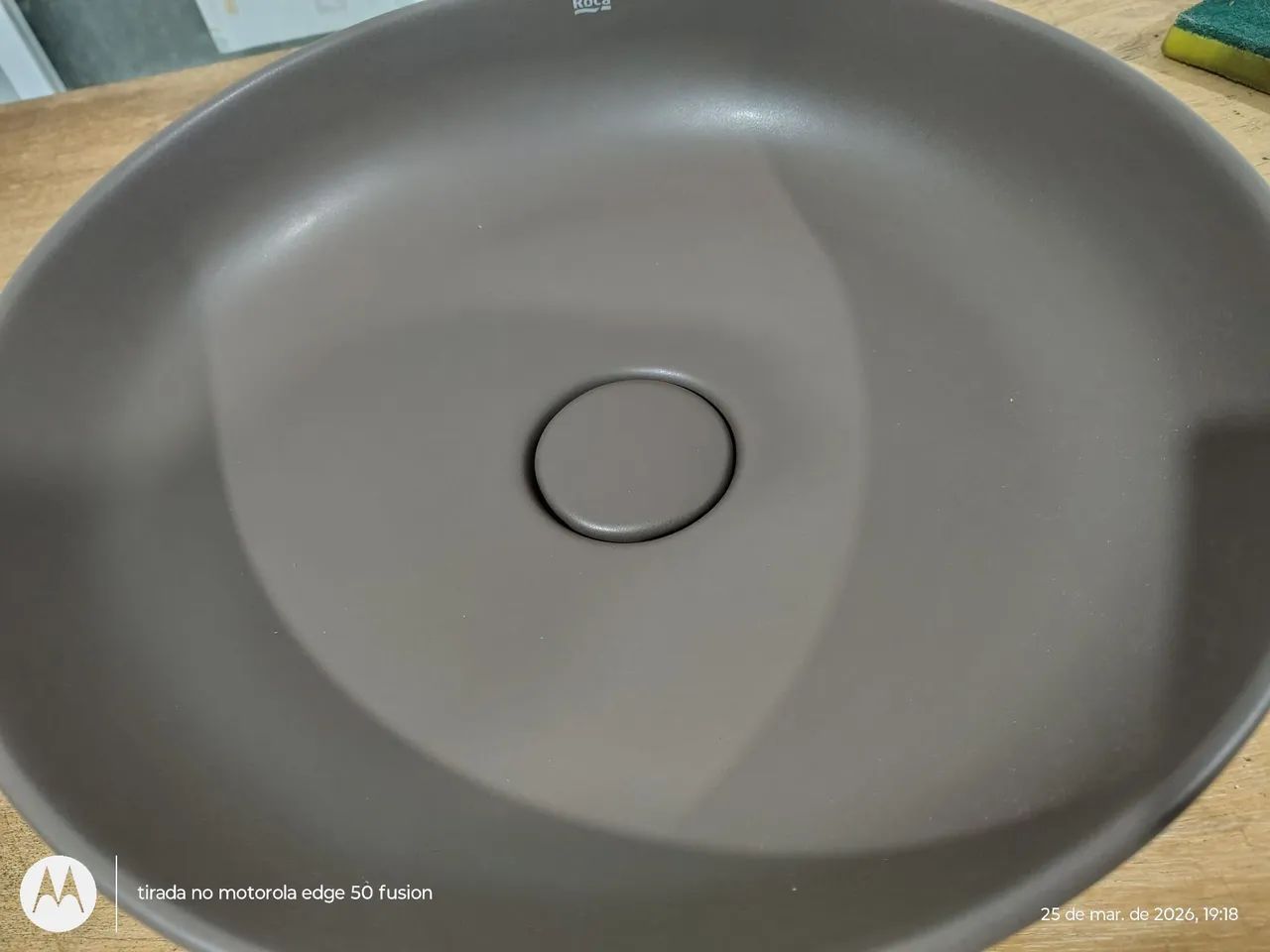 Cuba para Banheiro de Apoio Louça Redonda Cafe 39cm Terra Roca - Foto 2