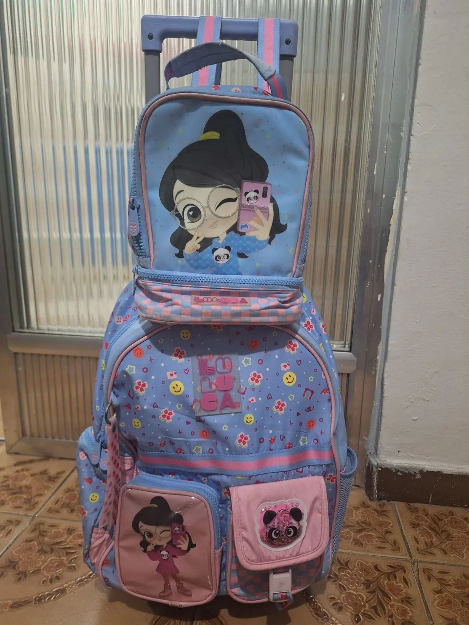 mochila luluca com rodinha e lancheira  - Foto 2