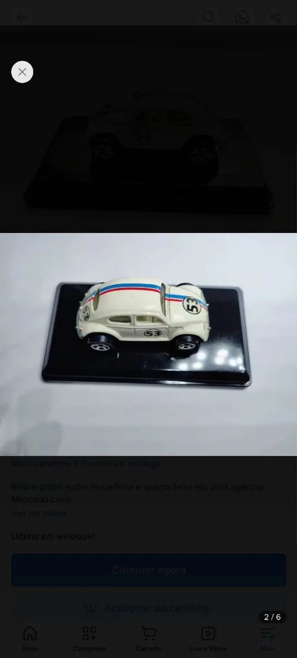 Fusca Hot Wheels Herbie  - Foto 3