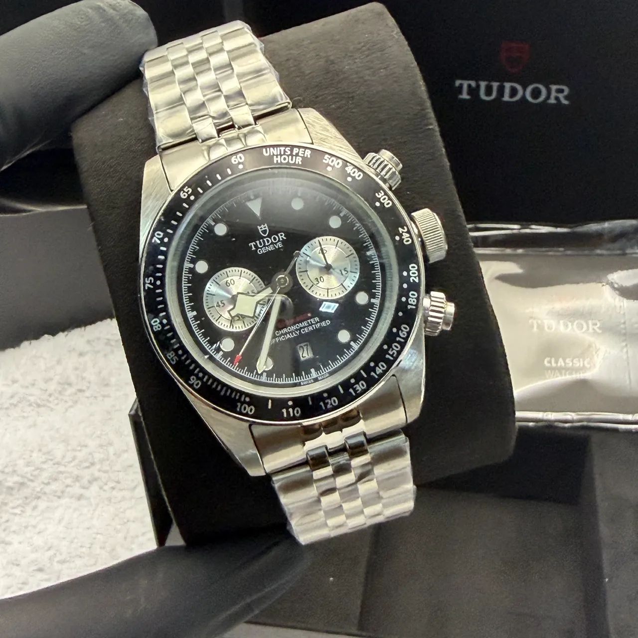 Tudor Black Bay Chronograph 41mm Automático Premium AAA+ Vidro Safira