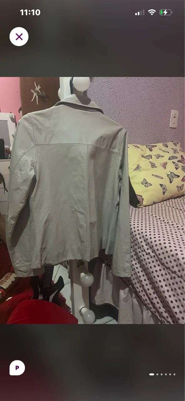 Jaqueta de couro branca  - Foto 3