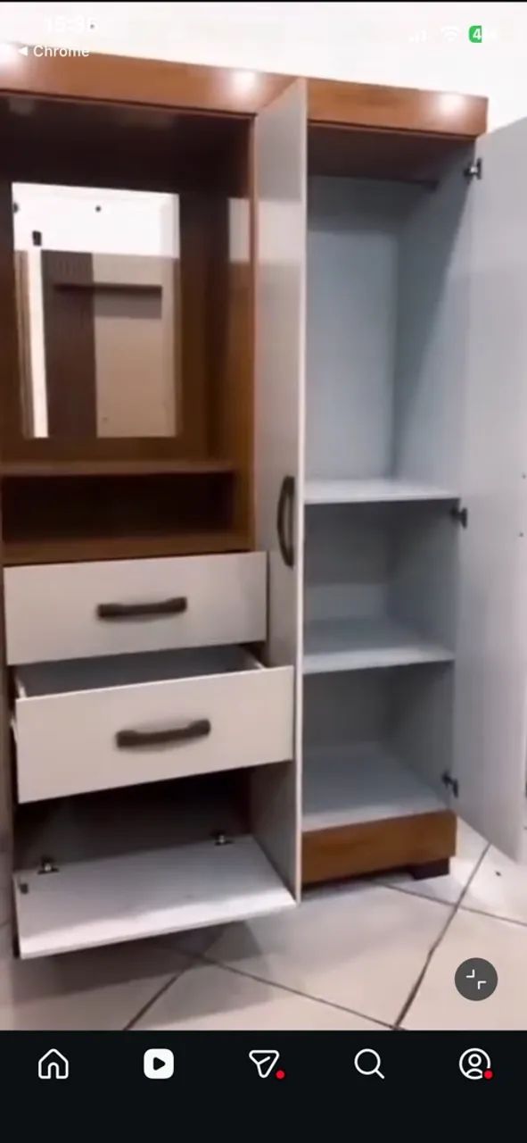 Guarda roupa com espelho 100% MDF COM ENTREGA E MONTAGEM GRÁTIS  - Foto 2
