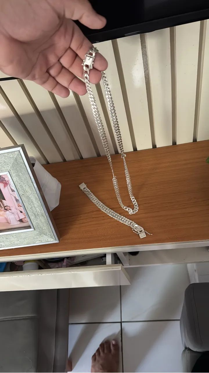 CORDA E PULSEIRA DE PRATA - Foto 2