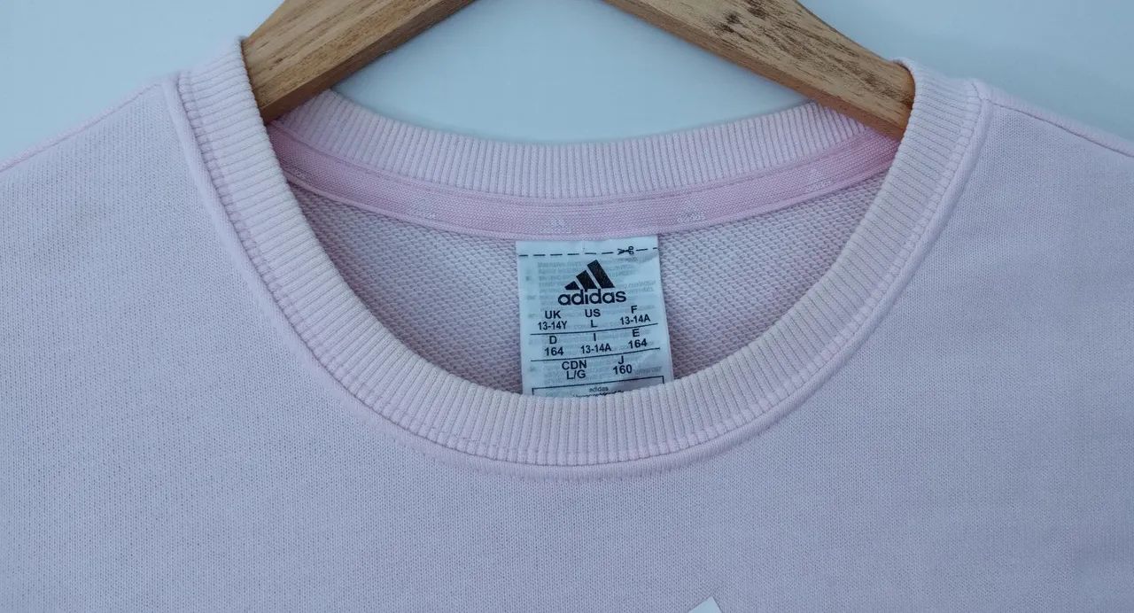 Blusa Moletom Adidas Essential Rosa Claro  - Foto 4